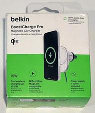 Carregador de ventilação de carro Belkin BoostCharge Pro magnético Magsafe 15W Qi2 sem fio - Cinza, usado comprar usado  Enviando para Brazil