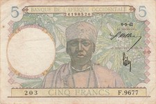 África Occidental Francesa 5 Francos 1942 segunda mano  Embacar hacia Mexico