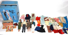 Estuche Barbie y Ken 1963 Vintage Azul CON ROPA Y ACCESORIOS segunda mano  Embacar hacia Mexico