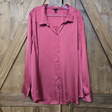 Blusa de cetim tórrida tamanho 4 botões rosa baga manga longa plus size 26, usado comprar usado  Enviando para Brazil