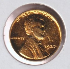 Moneda de colección de centavos Lincoln chapada en oro 24k 1937 antigua antigua rara de Estados Unidos EE. UU. segunda mano  Embacar hacia Mexico