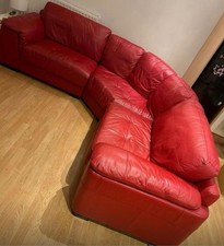Red leather corner for sale  WORKSOP