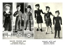 Patrones de tejido de colección Segunda Guerra Mundial Ejército, Marina, Fuerza Aérea, WAAF, WRN, juguetes/muñecas ATS segunda mano  Embacar hacia Mexico