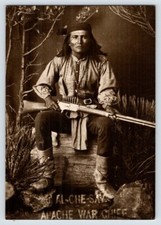 Cartão postal Indian Al-Che-Say Apache Chief Leader vintage 4x6 AF545 comprar usado  Enviando para Brazil