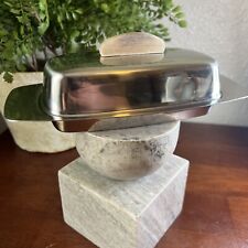 Prato e inserção vintage de manteiga de aço inoxidável 18/8 Selandia Dinamarca meados do século comprar usado  Enviando para Brazil