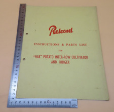 Rekord instructions parts for sale  COLCHESTER