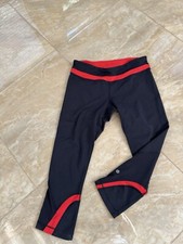 Leggings capri para mujer Lululemon negros con adornos rojos talla 8  segunda mano  Embacar hacia Mexico