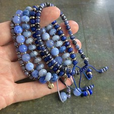 Pulseiras de contas LOLA ROSE pedra preciosa semi preciosa azul denim escuro pilha 5 comprar usado  Enviando para Brazil