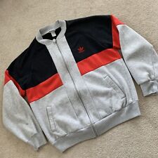 Jaqueta Adidas Trefoil Track vintage anos 80 zíper completo algodão XL colorblock cinza vermelho preto comprar usado  Enviando para Brazil