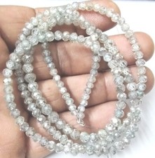 Usado, Colar branco diamante 925 fecho prata 18 polegadas contas facetadas 5-6 mm certificado comprar usado  Enviando para Brazil