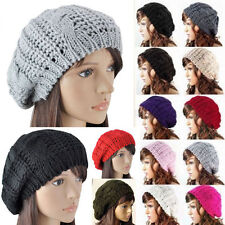 Boné de esqui feminino inverno quente boina trançado malha folgada gorro crochê comprar usado  Enviando para Brazil