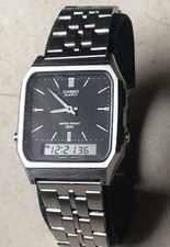 Rare Casio AQW - 55 Module  308 Watch with  Casio Band Full Work All steel comprar usado  Enviando para Brazil