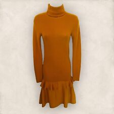 Vestido de malha Joseph feminino laranja gola redonda manga longa babado lã tamanho P Reino Unido 8 comprar usado  Enviando para Brazil