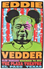 Eddie Vedder pôster 2012 El Paso Mao Zedong S/n por Frank Kozik, usado comprar usado  Enviando para Brazil