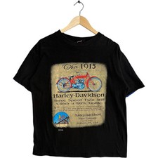 Usado, Camiseta masculina vintage Harley Davidson retrô bicicleta jornal anúncio preta G  comprar usado  Enviando para Brazil