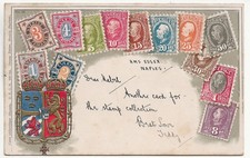 Embossed postcard sweden for sale  LONDON