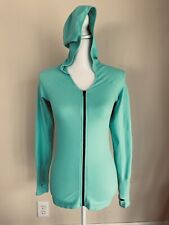 Usado, Nux S Athletic Jacket Mint Green Zip Up Hood Thumb Holes Back Cut Outs Yoga Run comprar usado  Enviando para Brazil