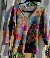 Floral cashmere pullover for sale  LONDON