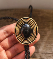 Colar de casamento grande preto obsidiana masculina gravata bolo caubói ocidental comprar usado  Enviando para Brazil