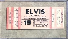💎BILHETE SUPER RARO ELVIS PRESLEY NÃO USADO 19/08/77 UTICA MEMORIAL AUDITORIUM N.Y comprar usado  Enviando para Brazil