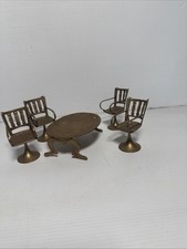 Usado, Conjunto de 5 cadeiras de mesa de jantar miniatura latão vintage sólido comprar usado  Enviando para Brazil