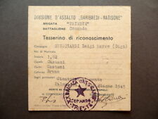Tessera divisione assalto usato Tessera divisione assalto usato  Italia
