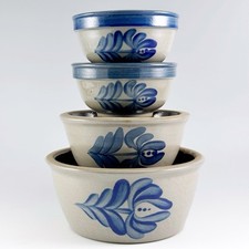 4 BBP Beaumont Brothers Pottery Graduated Small Bowl Set Salt Glazed Stoneware for sale  Madison