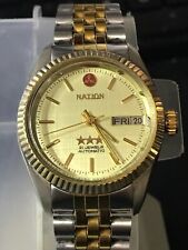 Usado, Relógio masculino Seikosha Mitsubishi Nation 32mm 2 tons data/dia presidente (Lote2263) comprar usado  Enviando para Brazil