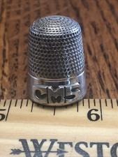 Thimble prata esterlina feita na Inglaterra com letras levantadas CMS, usado comprar usado  Enviando para Brazil