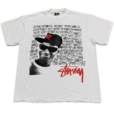 Camiseta Vintage STUSSY Logotipo International Tribe World XL Ponto Único REIMPRESSÃO, usado comprar usado  Enviando para Brazil