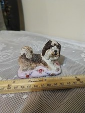 Estatueta de cachorro vintage Basil Matthews Shih Tzu travesseiro floral filhote pequeno ponderado comprar usado  Enviando para Brazil