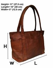 Mulheres 16,, Tote Satchel Shoulder Bag Handmade Real Brown Leather Shopping Purse comprar usado  Enviando para Brazil
