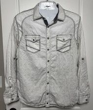 Camisa masculina GG com fivela preta martelada atética elástica preppy botão, usado comprar usado  Enviando para Brazil