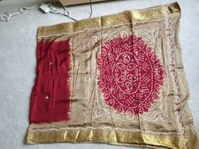 Maroon gold bandhani for sale  ASHTON-UNDER-LYNE