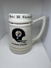 Caneca de cerveja cerâmica vintage NFL Super Bowl XIV Champions Pittsburgh Steelers Stein comprar usado  Enviando para Brazil