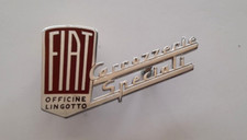 FIAT OFFICINE LINGOTTO CARROZZERIE SPECIALI emblema de latão esmalte cromado 75 mm. comprar usado  Enviando para Brazil