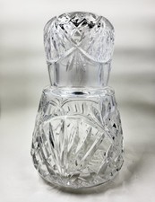 Jarro de cabeceira de cristal estilo Waterford vintage e copo cortado por ventilador comprar usado  Enviando para Brazil