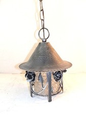 Lanterna Lampe ZINCÉE Avec Chaîne En Verre Et Fer Forgé Avec Roses Magnifiques comprar usado  Enviando para Brazil