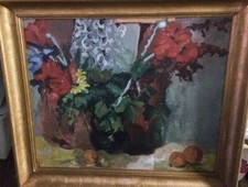 Huile toile bouquet d'occasion  Auvers-sur-Oise