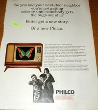 (2) Revista Philco Color TV década de 1960 página inteira anúncio colorido 10 1/2" X 13 1/2" comprar usado  Enviando para Brazil