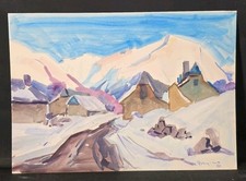 Tableau aquarelle village d'occasion  Toulouse-