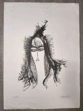 Importante litografia firmata usato  Gaggiano