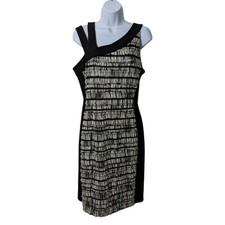 Usado, Vestido Joseph Ribkoff Bodycon alças assimétricas babado em camadas preto branco 12 comprar usado  Enviando para Brazil