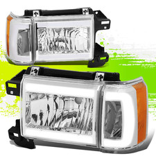 Lâmpadas de farol LED DRL para Ford F150 F250 F350 Bronco 87-91 par âmbar cromado comprar usado  Enviando para Brazil