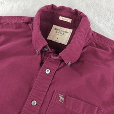 Camisa masculina Abercrombie & Fitch grande vermelha botão para baixo ajuste muscular Preppy clássica, usado comprar usado  Enviando para Brazil