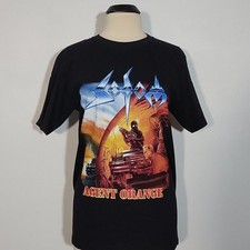 Camiseta masculina preta logotipo banda SODOM Agent laranja G GRANDE comprar usado  Enviando para Brazil