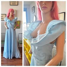 Vestido vintage anos 80 festa formatura Southern Belle princesa debutante azul babados P M, usado comprar usado  Enviando para Brazil