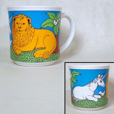 Caneca vintage de produtos de papel reciclado unicórnio leão Audrey Christie anos 80 cerâmica comprar usado  Enviando para Brazil