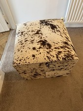 Cowhide pouffe footstool for sale  BOLTON