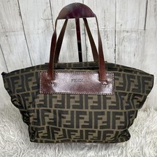 Usado, Bolsa tote usada FENDI Zucca nylon lona couro logotipo autêntica Japão comprar usado  Enviando para Brazil